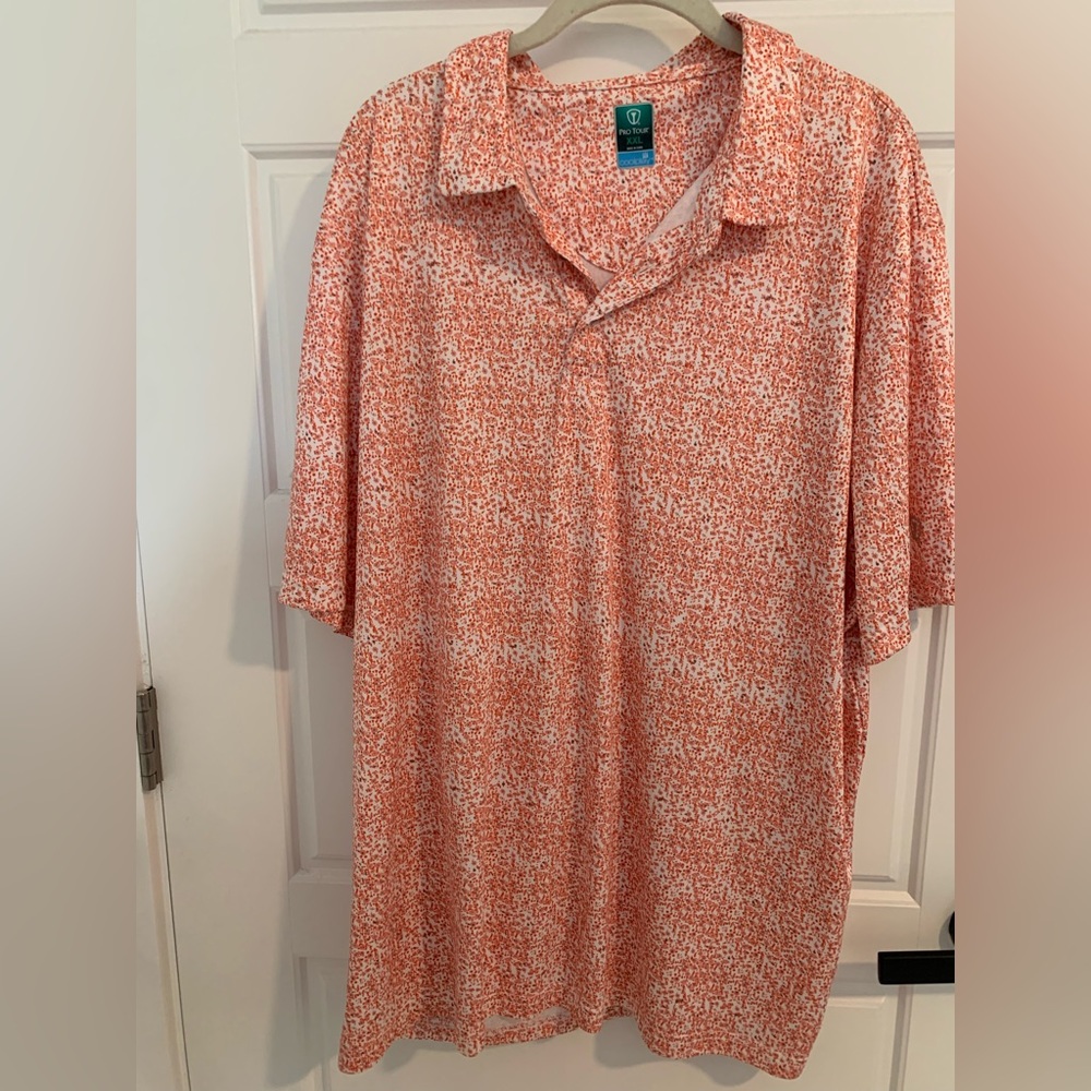 Orange Floral ProTour Golf Shirt